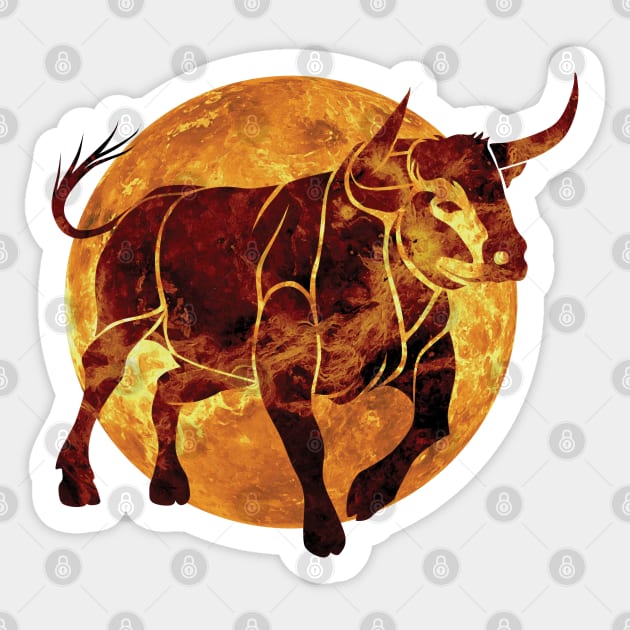 Taurus zodiac sign Sticker by TMBTM